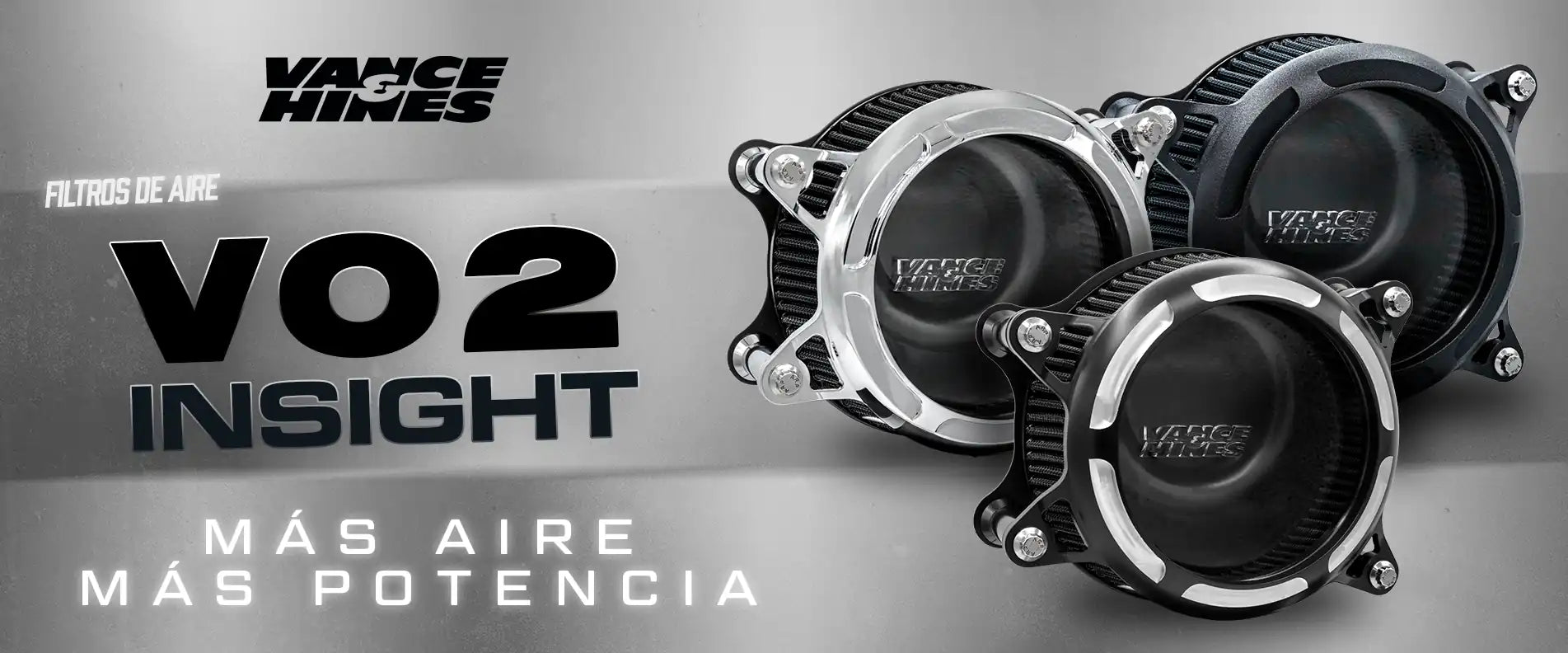 Filtros de aire de alto flujo Vance & Hines VO2 insight escritorio