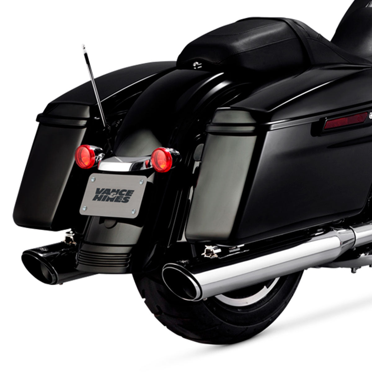 Escape Vance & Hines Twin Slash Round Slip Ons Cromo para Harley Davidson '95-'16 Touring (Colas)