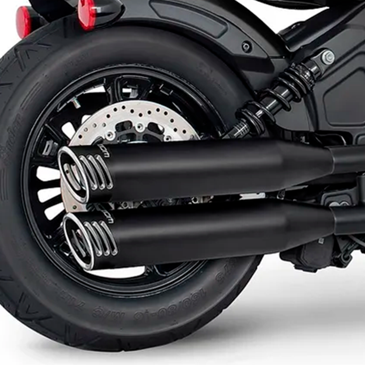 Escape Freedom Performance 4″ Racing Slip Ons Negro para Indian '14-'24 Scout / Rogue / Bobber / Sixty (Colas)