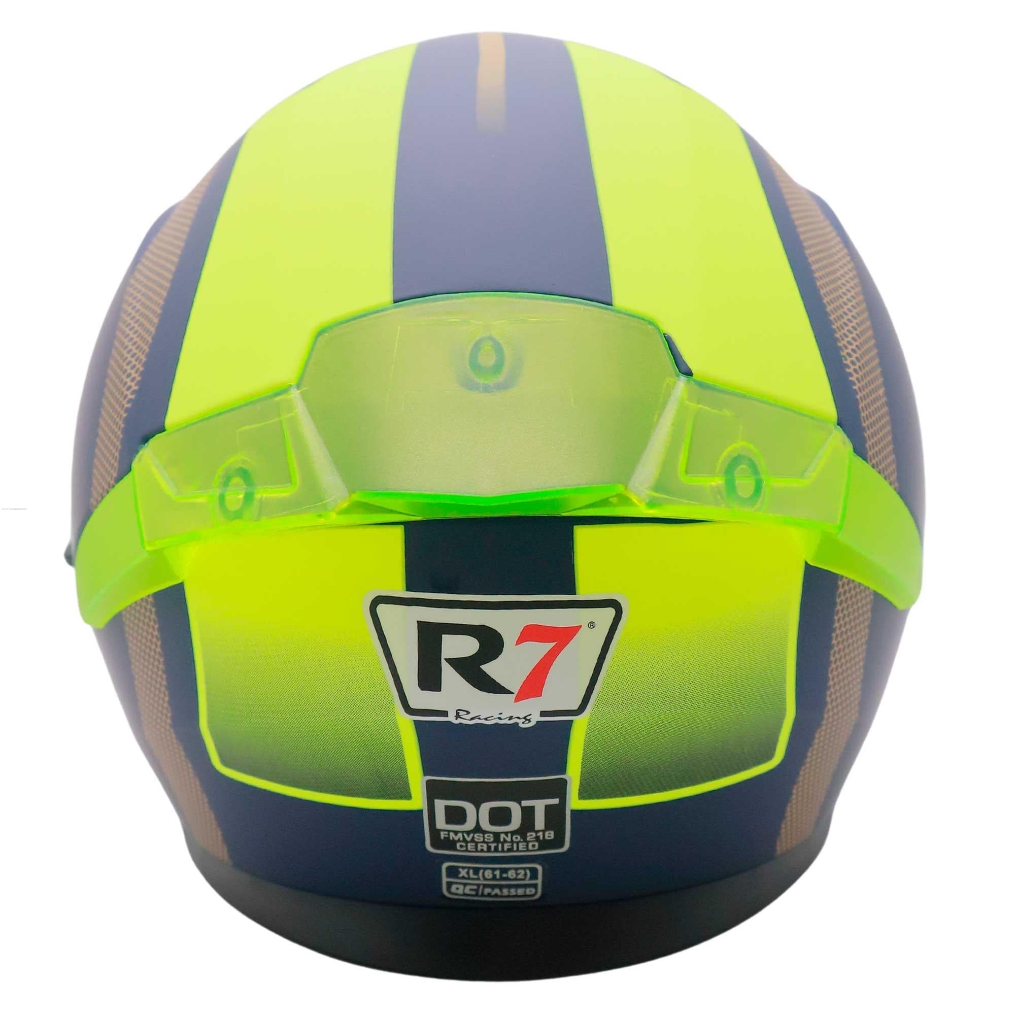 Casco Abatible R7 Racing Dynatos Factor Amarillo Doble Mica