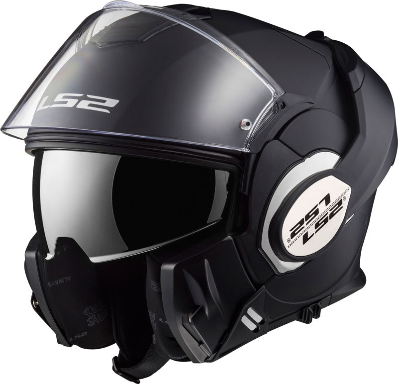 Casco Abatible LS2 Valiant 180 Degrees Solid Negro Mate FF399