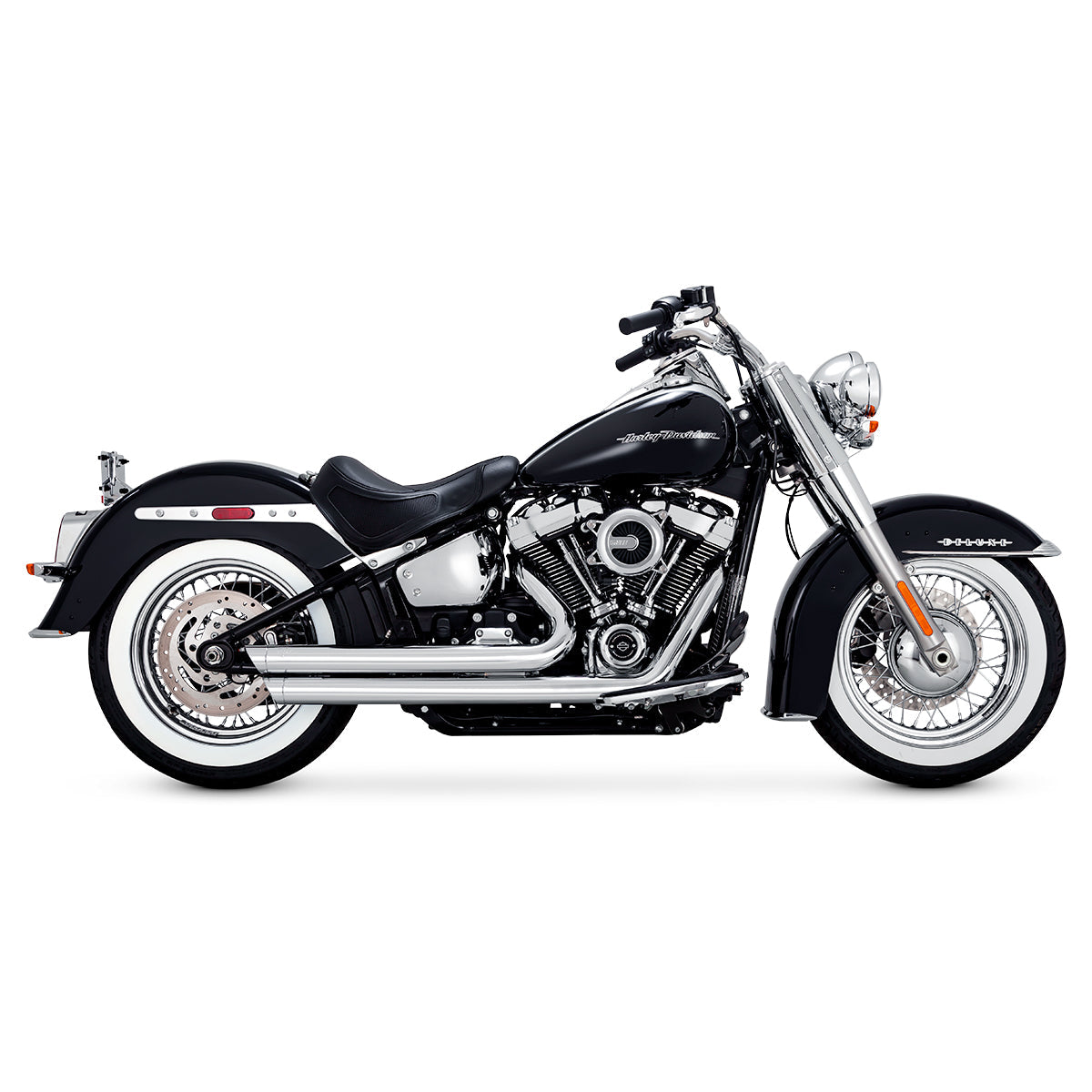 Escape Vance & Hines Big Shots Staggered Cromo para Harley Davidson '18-'24 Softail Standard / Street Bob / Low Rider / Heritage Classic (Sistema Completo)