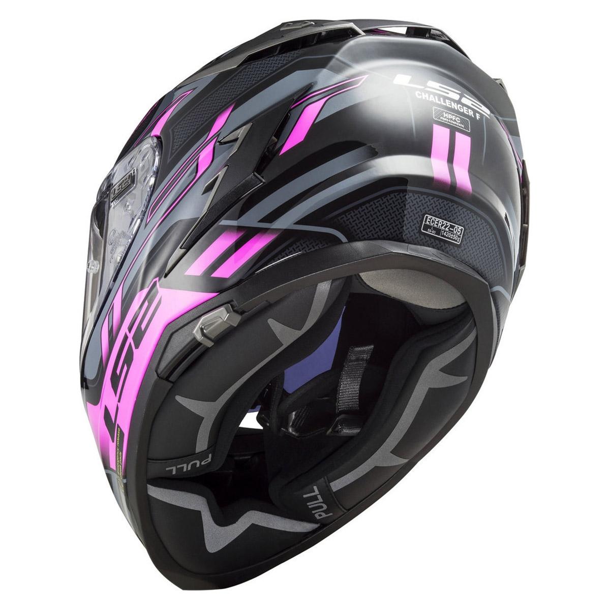 Casco Cerrado LS2 Challenger Spin Titanium / Rosa FF327