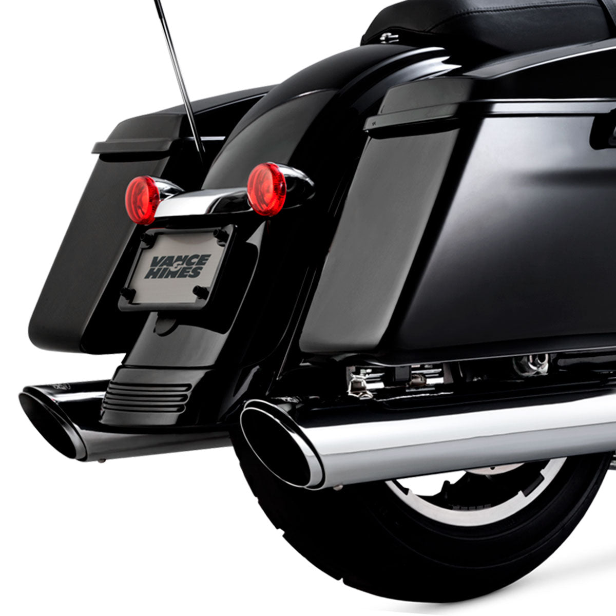 Escape Vance & Hines Twin Slash Round Slip Ons para Harley Davidson '95-'16 Touring / '09-'24 Tri Glide(Colas)