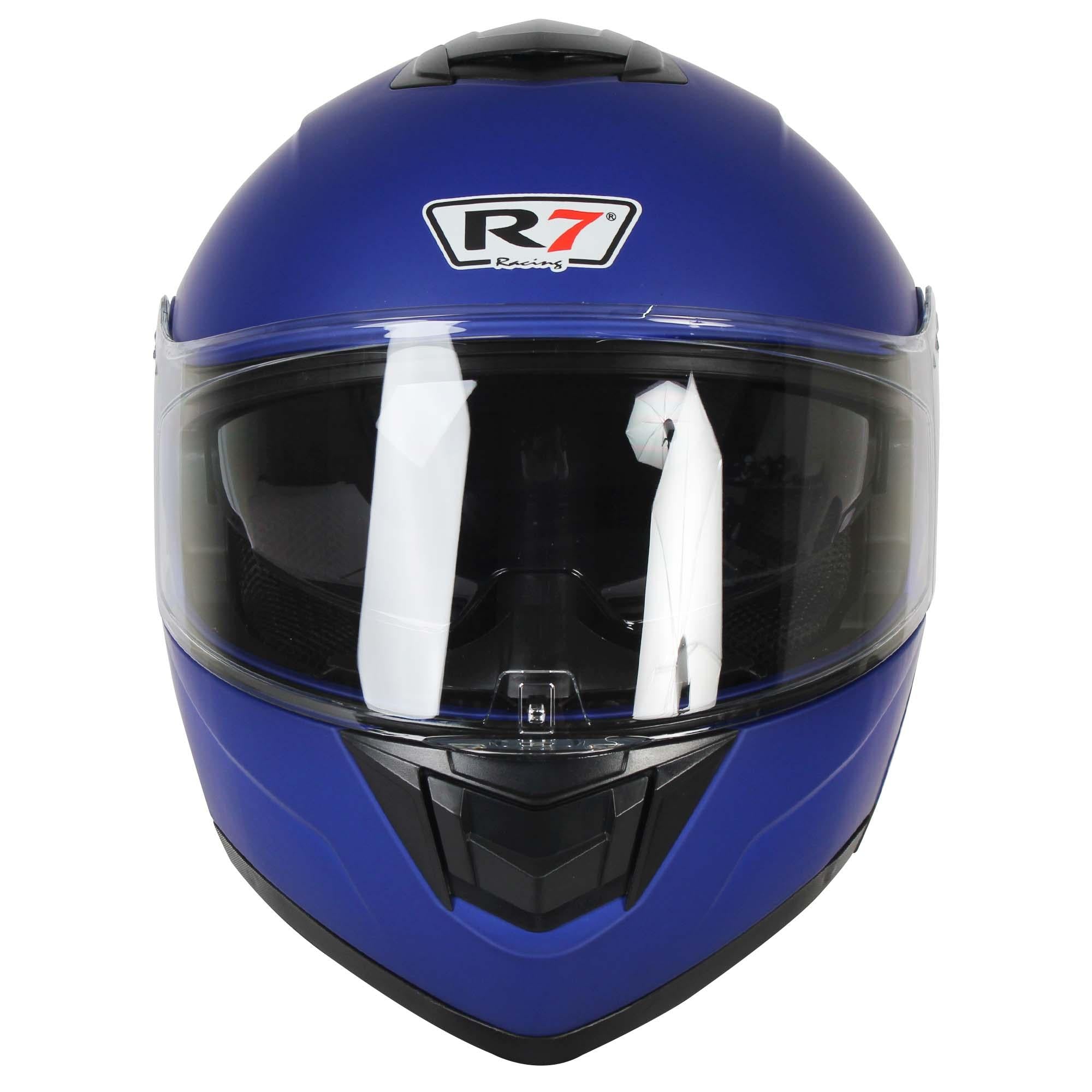 Casco Abatible R7 Racing Alfa Doble Mica DOT Azul Mate