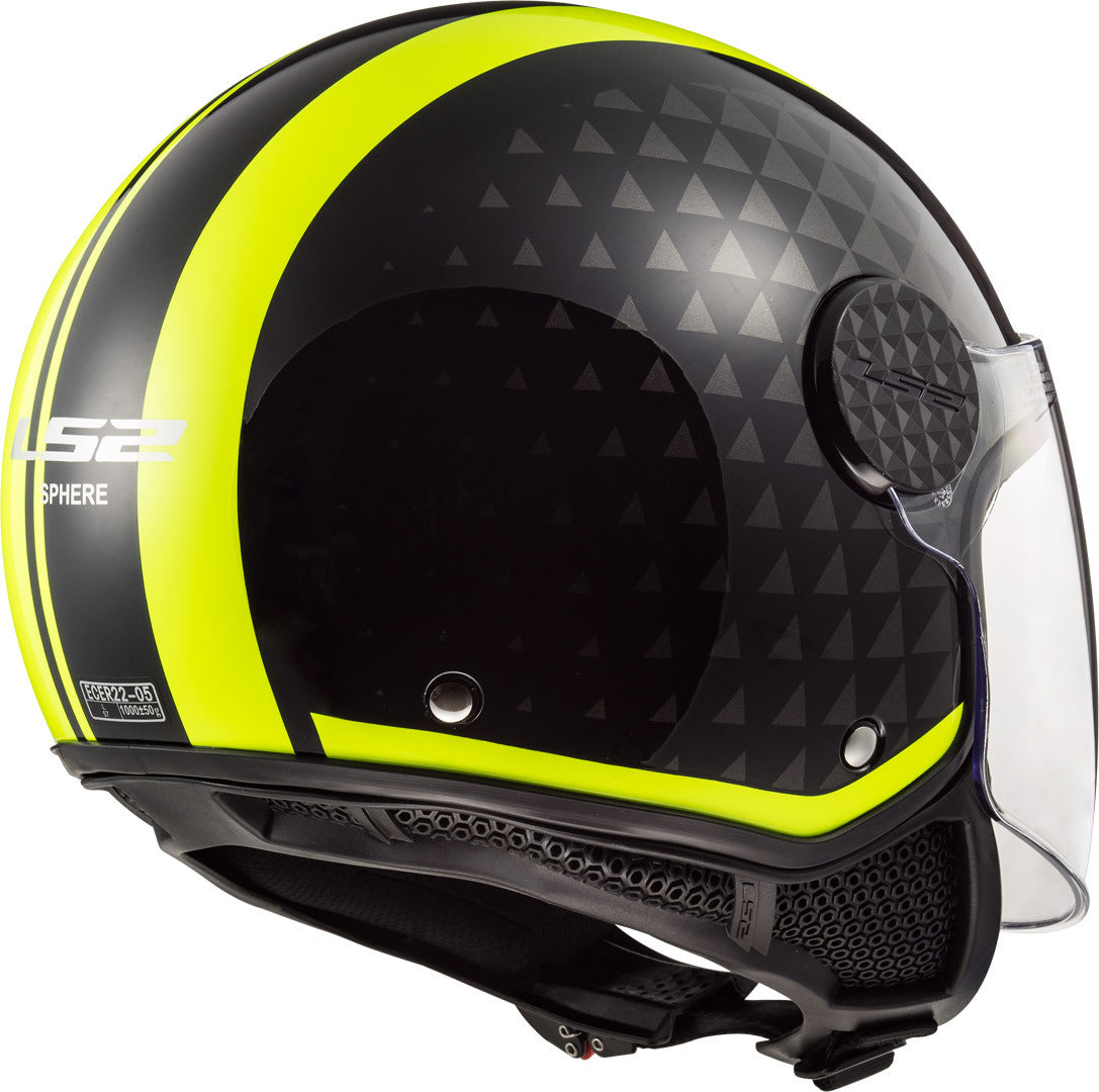 Casco Abierto LS2 Sphere Lux Crush Negro / Amarillo OF558