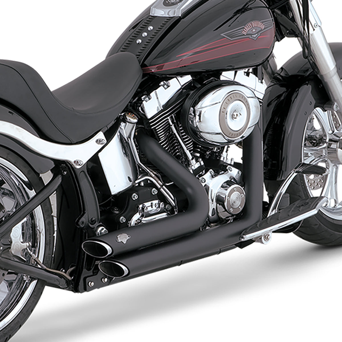 Escape Vance & Hines Shortshots Staggered Negro para Harley Davidson '86-'11 Softail (Sistema Completo)