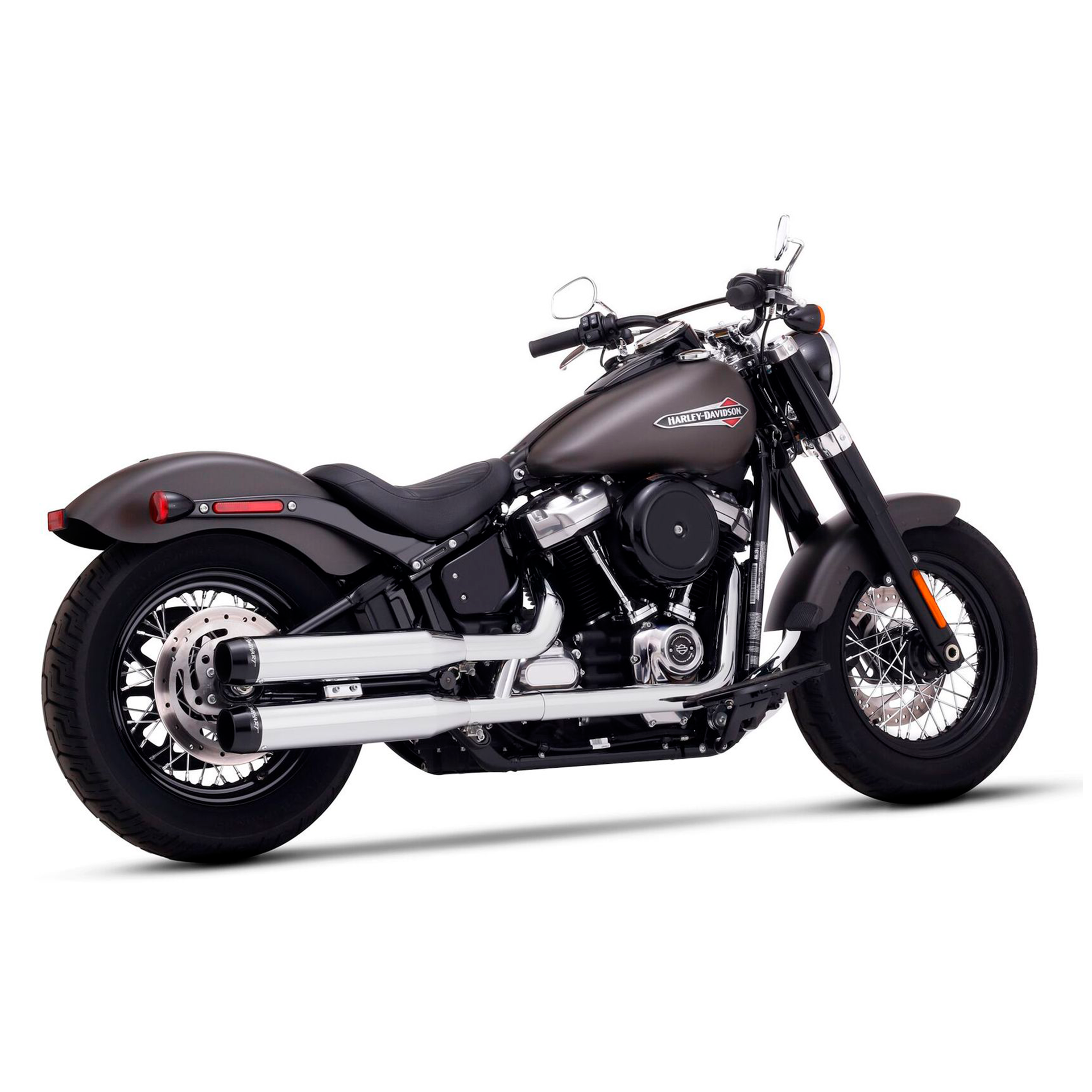 Escape Rinehart Racing 3.5″ Slip Ons Cromo para Harley Davidson '18-'26 Softail Street Bob / Low Rider / Breakout / Softail Slim / Fat Boy / Standard (Colas)