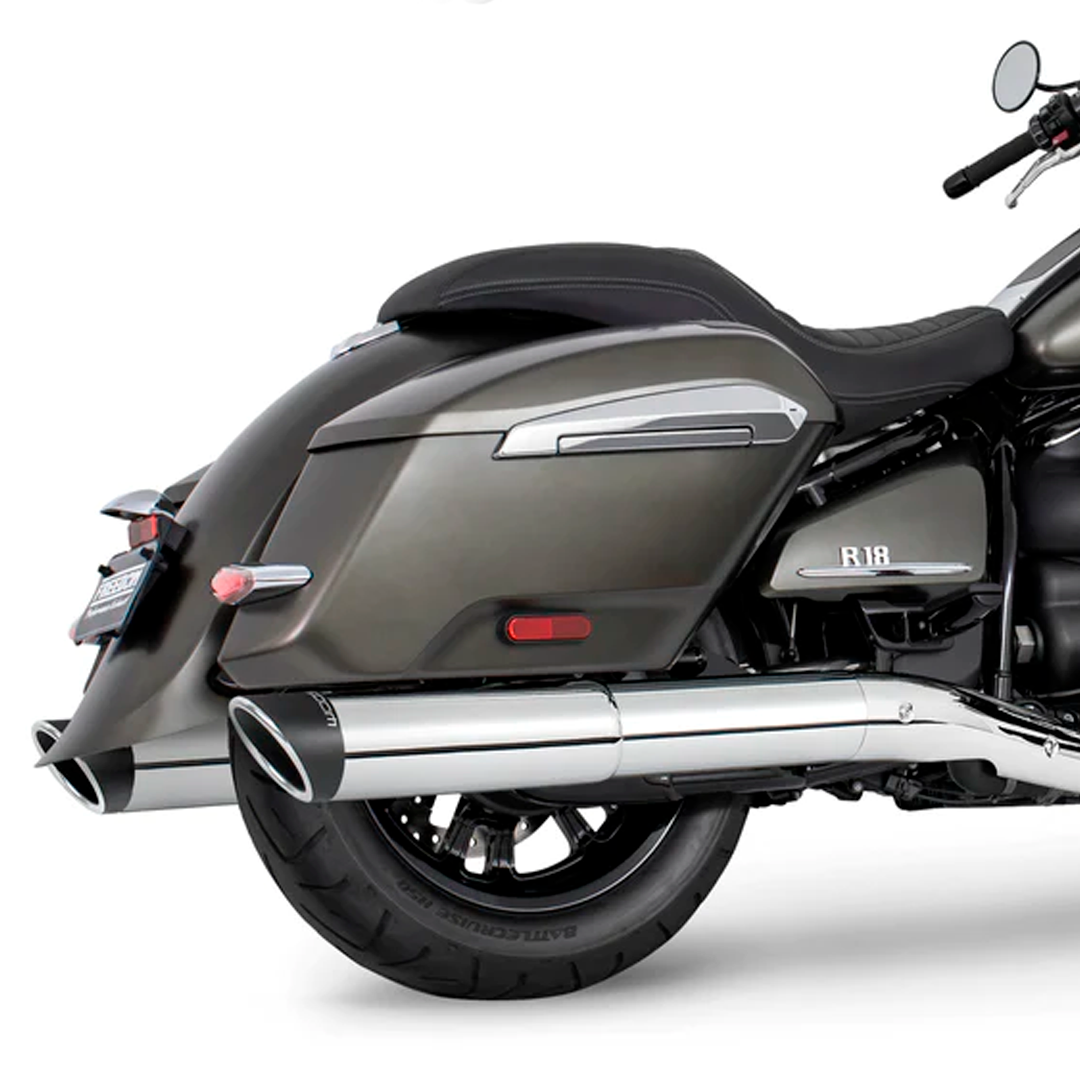 Escape Freedom Performance 4.5″ Slip Ons Cromo Slash Sculpted Black para BMW '21-'24 R18 Bagger B / Transcontinental (Colas)