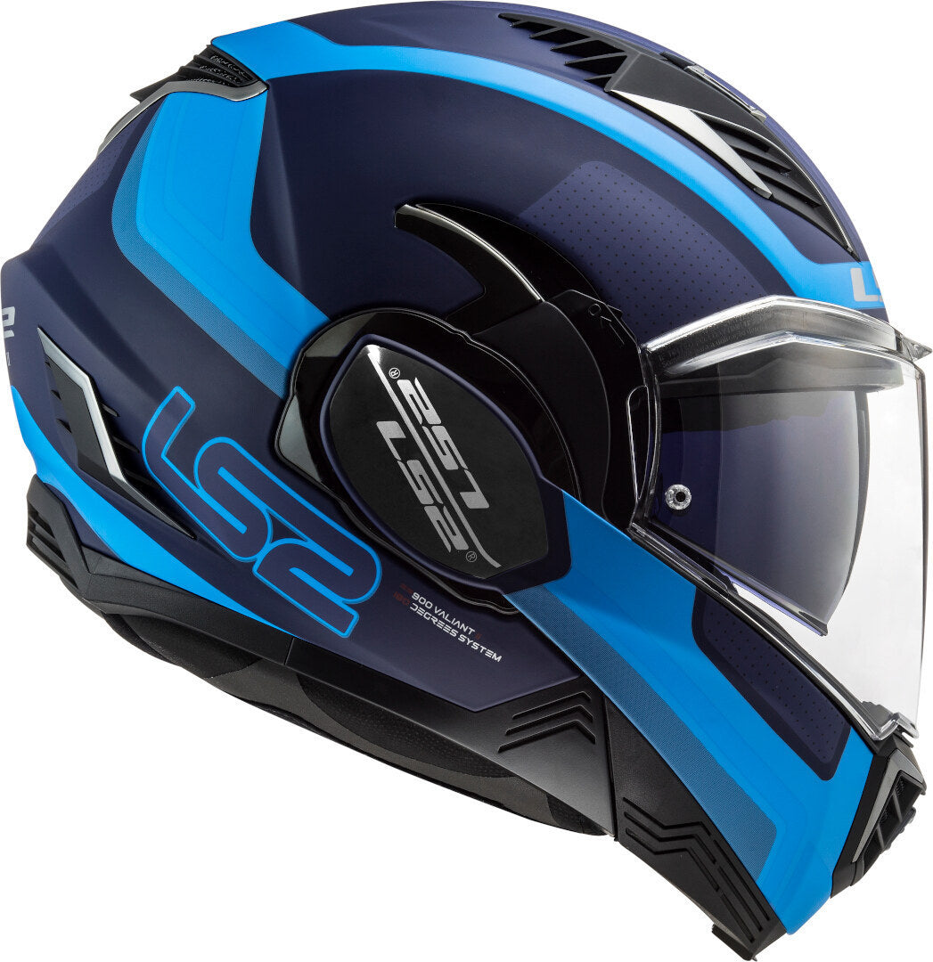 Casco Abatible LS2 Valiant II Orbit Azul Mate FF900