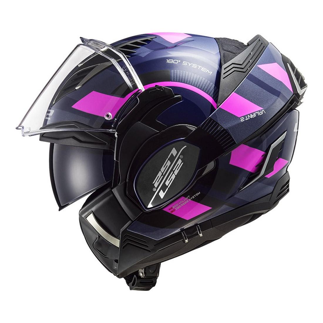 Casco Abatible LS2 Valiant II Velum Azul / Rosa FF900