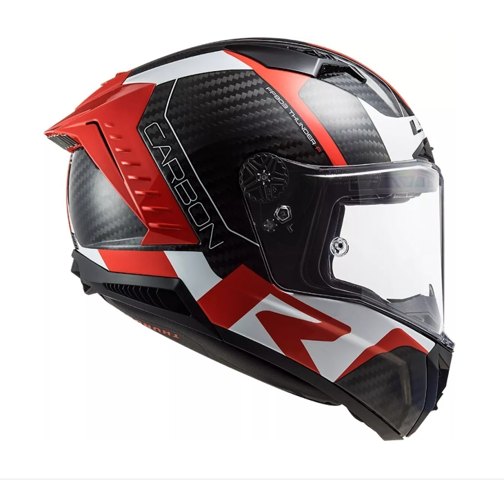 Casco Cerrado LS2 Thunder C Racing 1 Rojo / Blanco FF805