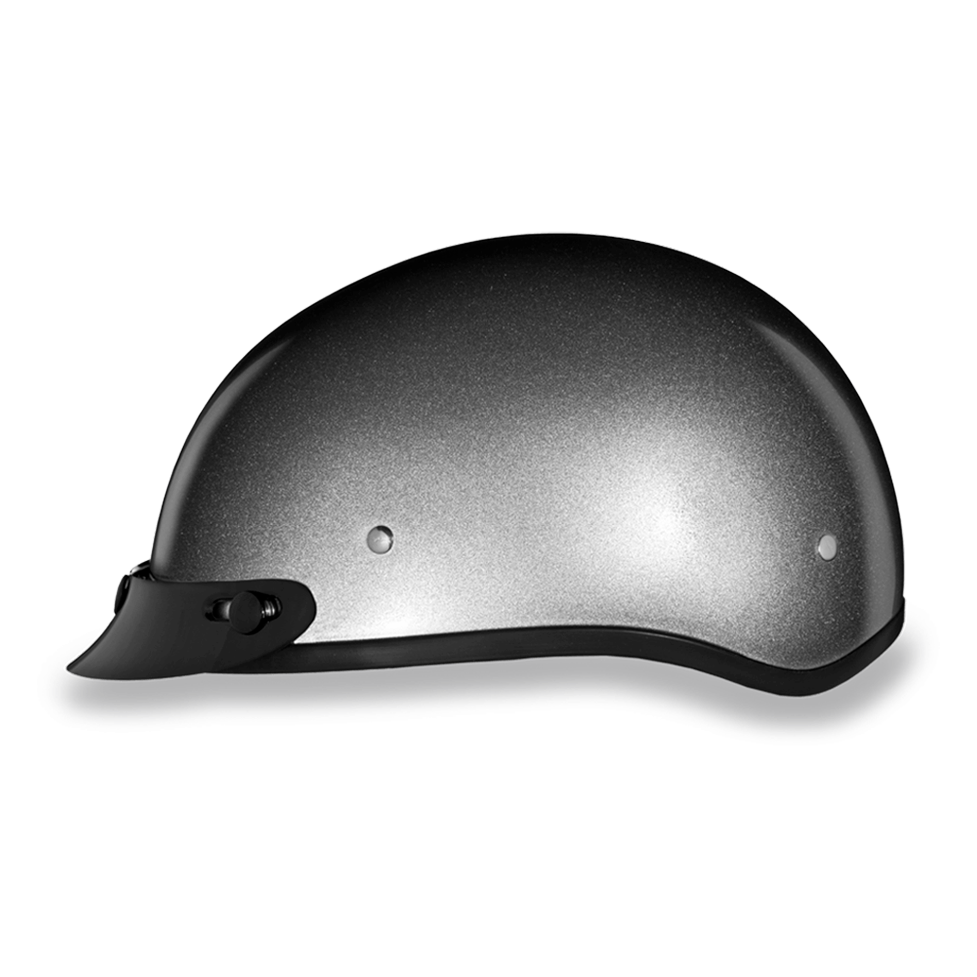 Casco Abierto Daytona Helmets Skull Cap D.O.T. con Visera - Plata Metálico