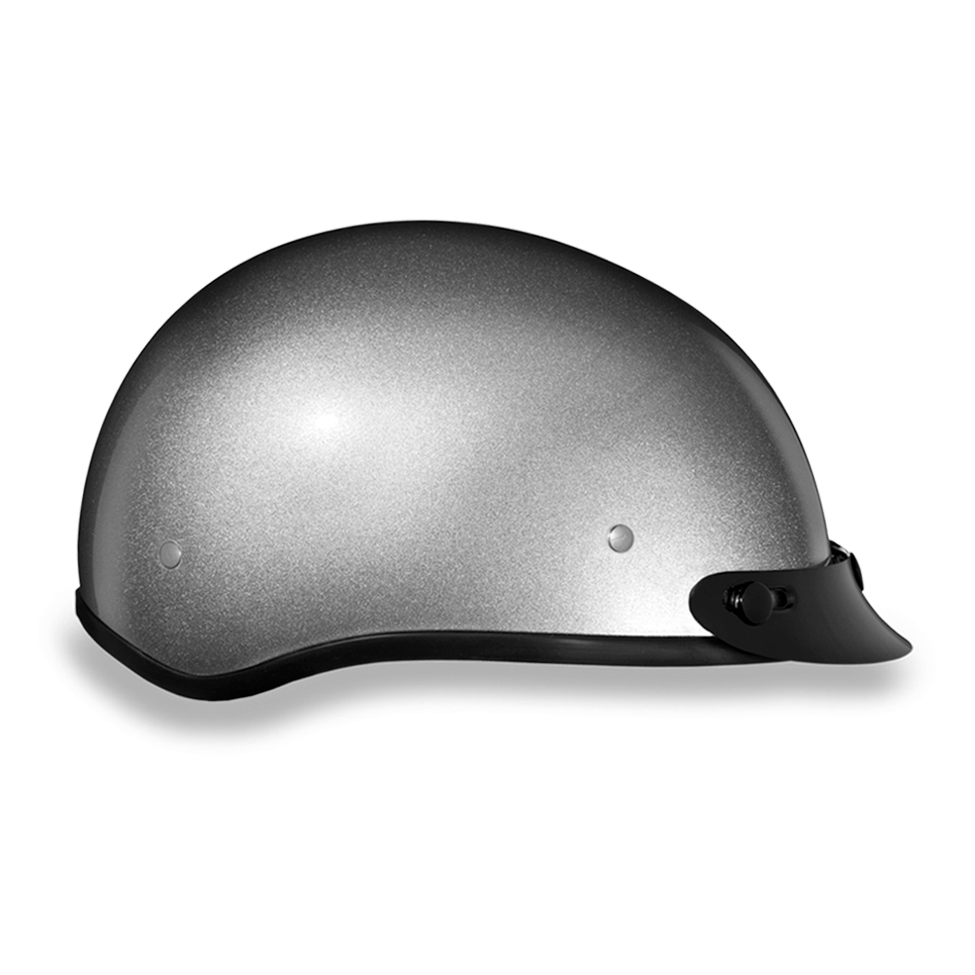 Casco Abierto Daytona Helmets Skull Cap D.O.T. con Visera - Plata Metálico