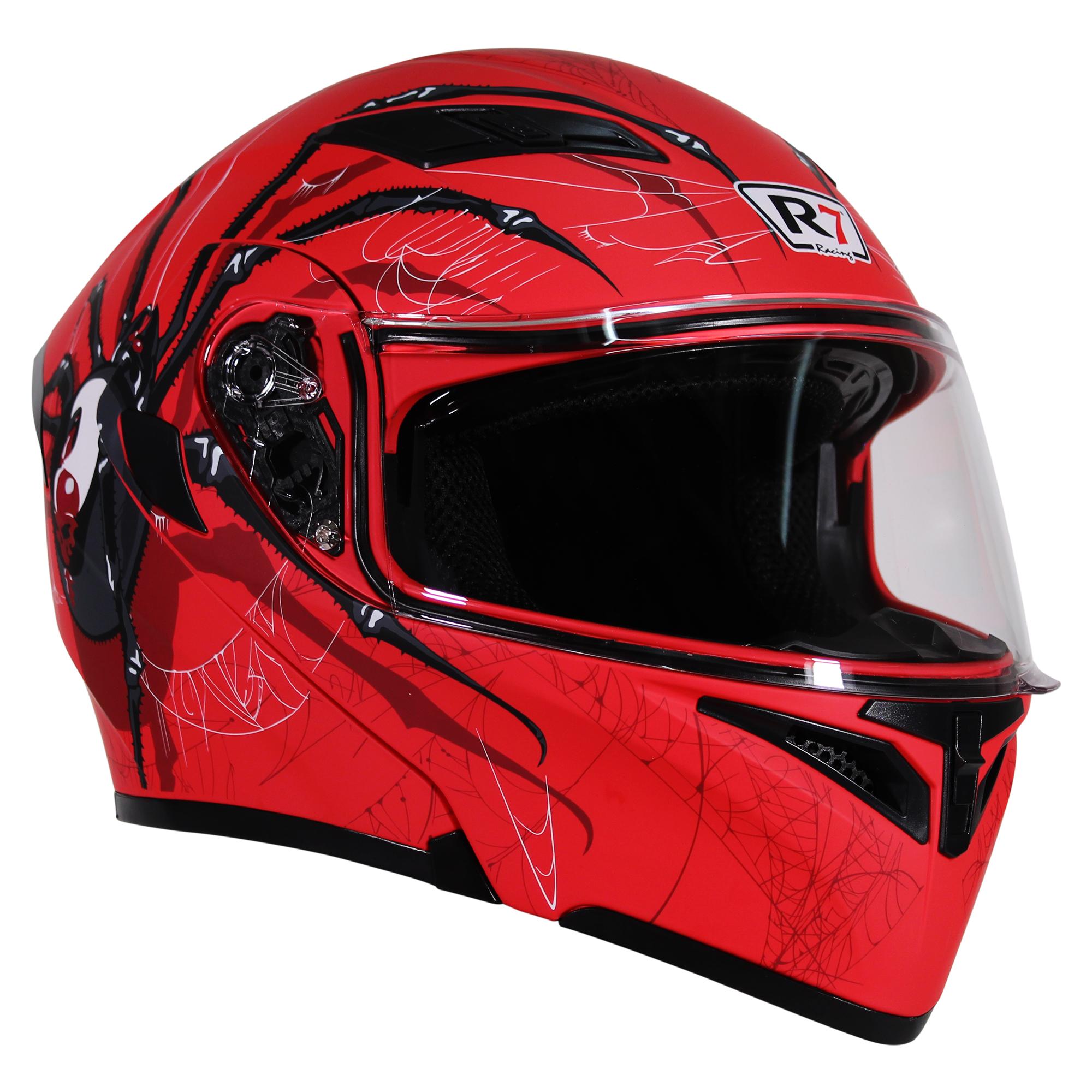 Casco Abatible R7 Racing Unscarred Spider Doble Mica DOT