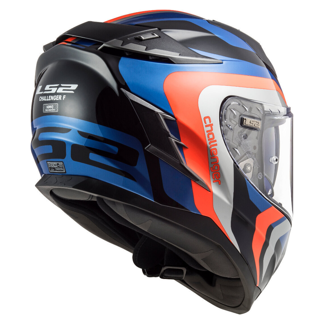 Casco Cerrado LS2 Challenger HPFC Galactic Azul / Naranja FF327