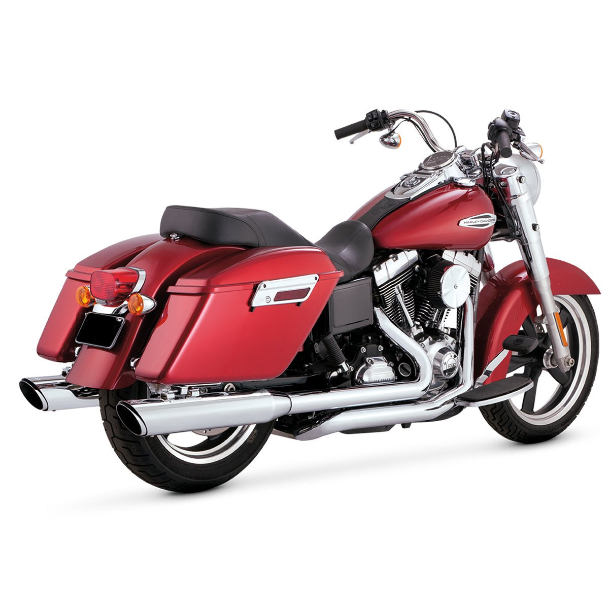 Escape Vance & Hines Switchback Twin Slash Duals para Harley Davidson '12-'16 Dyna Switchback (Sistema Completo)