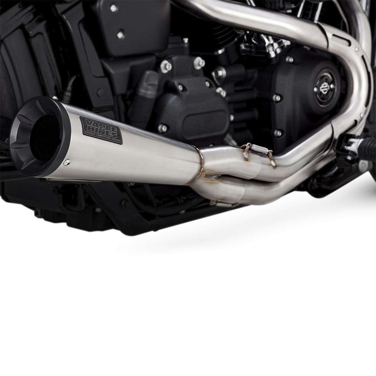 Escape Vance & Hines Stainless 2 Into 1 Upsweep para Harley Davidson '18-'24 Softail Standard / Low Rider / Fat Bob / Street Bob / Slim / Deluxe (Sistema Completo)