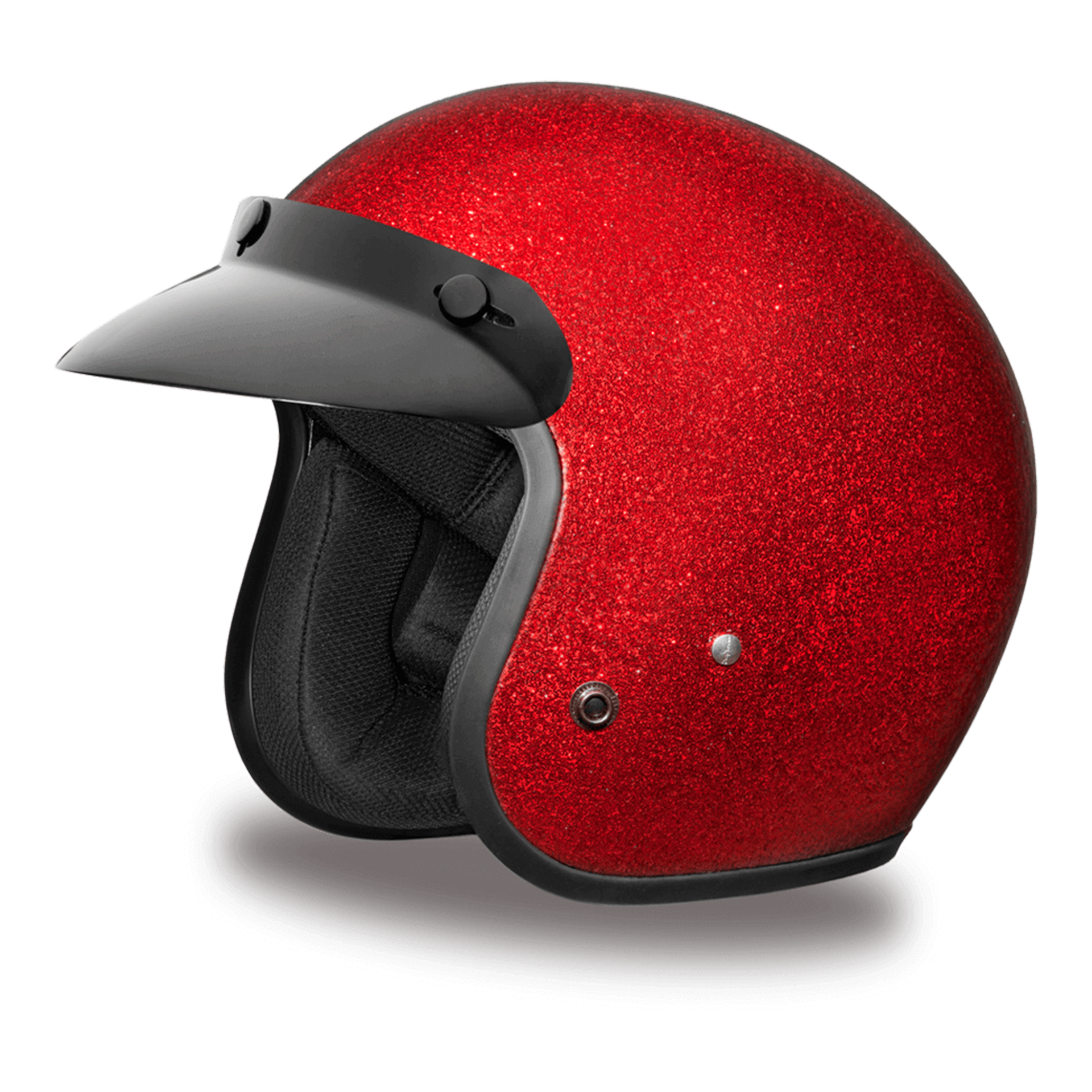 Casco Abierto Daytona Helmets Cruiser D.O.T. - Rojo Escarcha Metálico