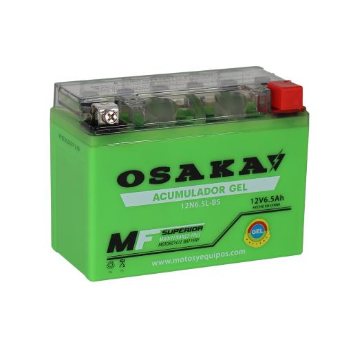 Batería Acumulador Gel Osaka 12N6.5L-Bs (YTX6.5L-Bs) (YB6.5L-B)