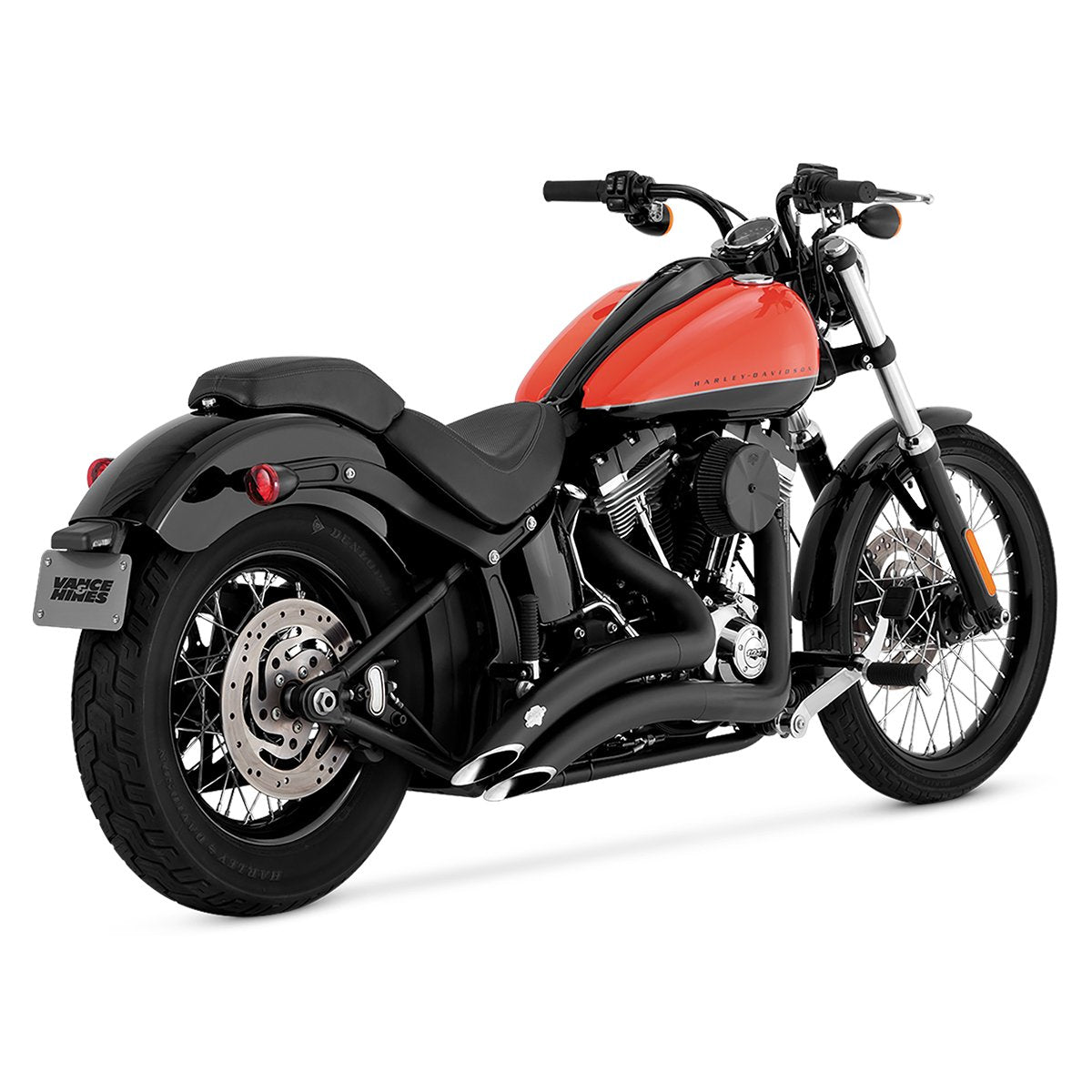 Escape Vance & Hines Big Radius 2 a 2 Negro para Harley Davidson '10-'17 Softail Slim / Fat Boy / Deluxe / Convertible / Heritage Classic (Sistema Completo)