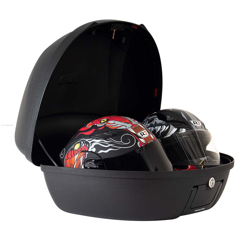 Baul Trasero Motocicleta R7 Racing R03 Negro 52 Lts