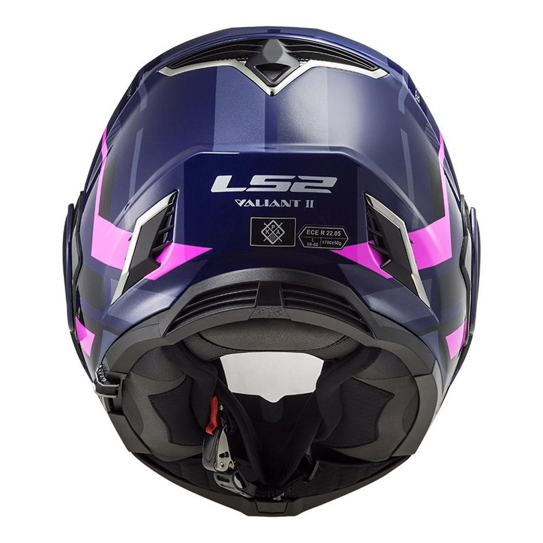 Casco Abatible LS2 Valiant II Velum Azul / Rosa FF900