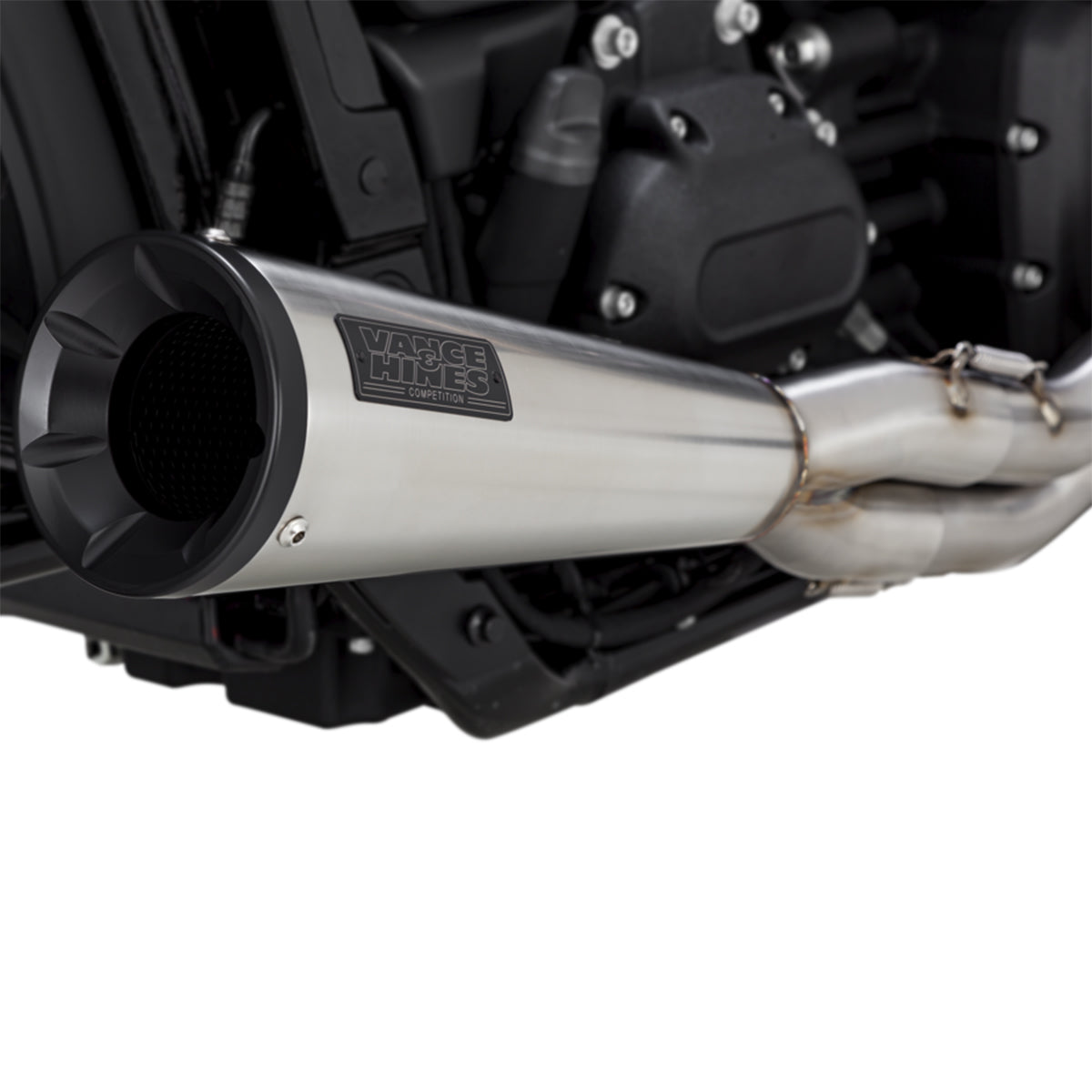 Escape Vance & Hines Stainless 2 Into 1 Upsweep para Harley Davidson '18-'24 Softail Standard / Low Rider / Fat Bob / Street Bob / Slim / Deluxe (Sistema Completo)