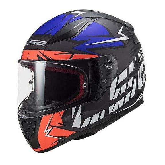 Casco Cerrado LS2 Rapid Cromo Azul Naranja Mate FF353