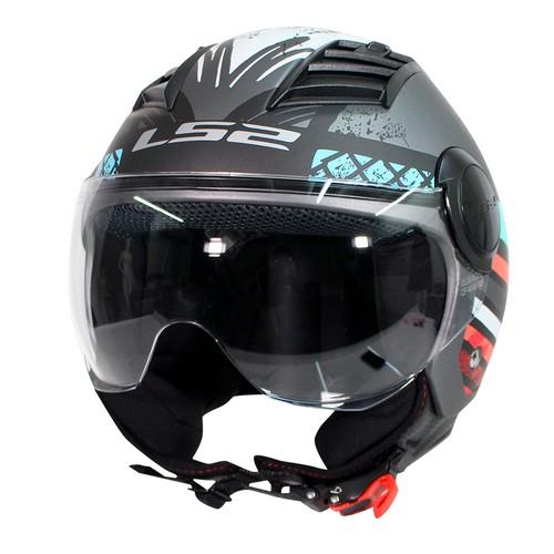 Casco Abierto LS2 Airflow Ronnie Plata Mate Azul OF562