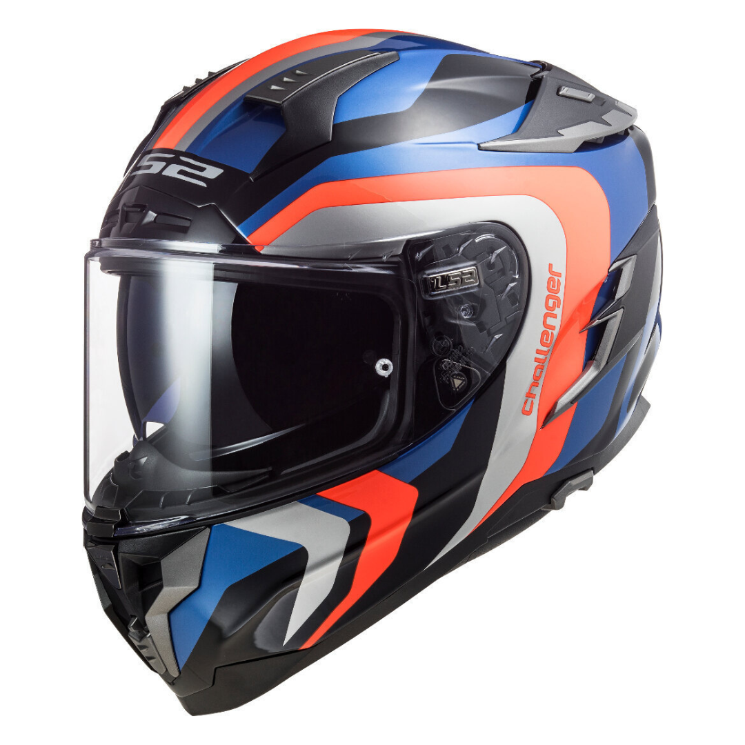 Casco Cerrado LS2 Challenger HPFC Galactic Azul / Naranja FF327