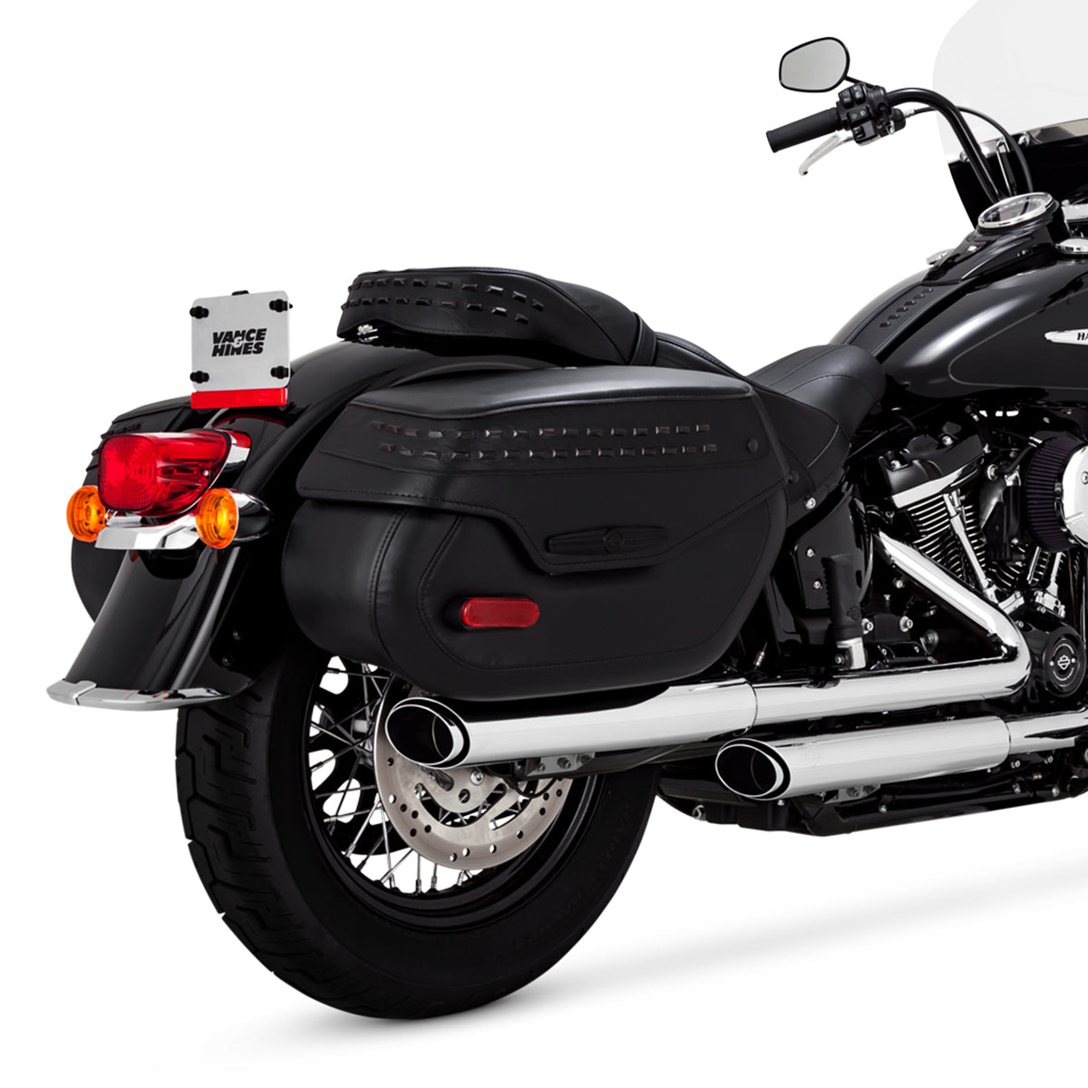Escape Vance & Hines Twin Slash 3″ Slip Ons para Harley Davidson '18-'24 Softail Heritage Classic / Hydra-Glide Revival / Deluxe (Colas)