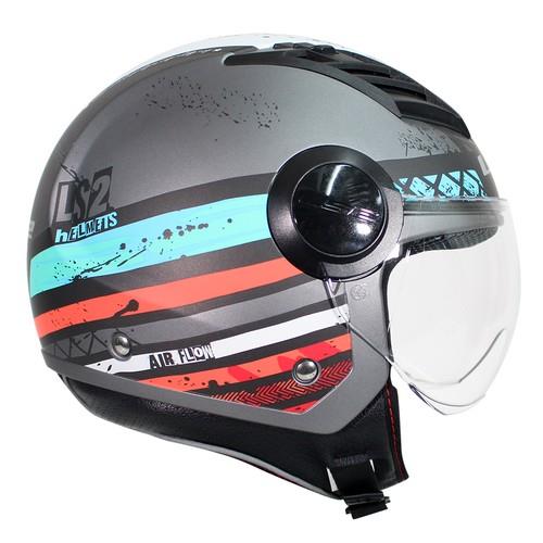 Casco Abierto LS2 Airflow Ronnie Plata Mate Azul OF562