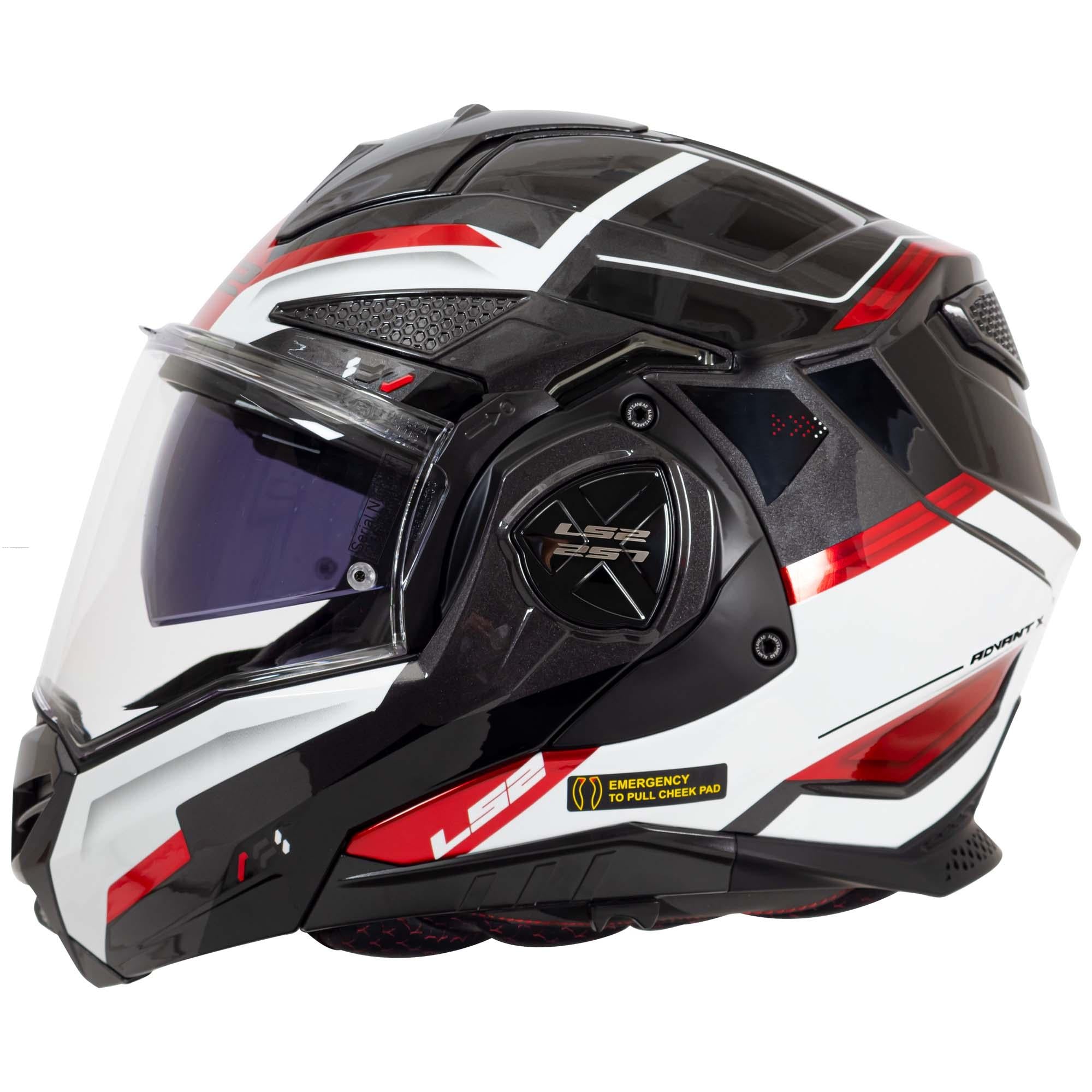 Casco Abatible LS2 Advant X Spectrum Negro / Blanco / Rojo FF901