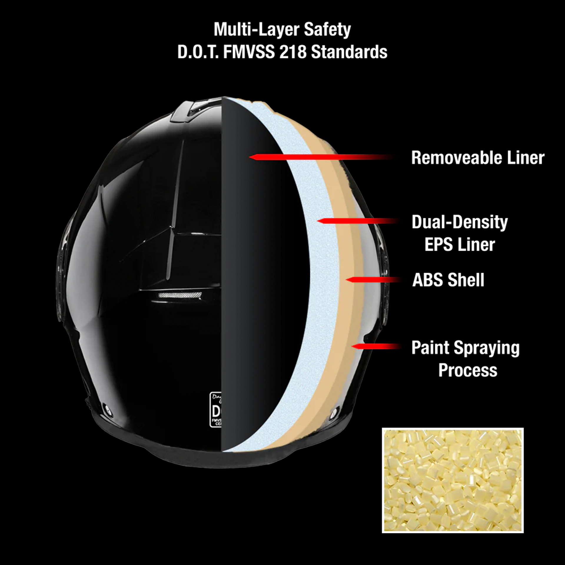 Casco Abatible Daytona Glide Modular D.O.T. - Negro Brillante