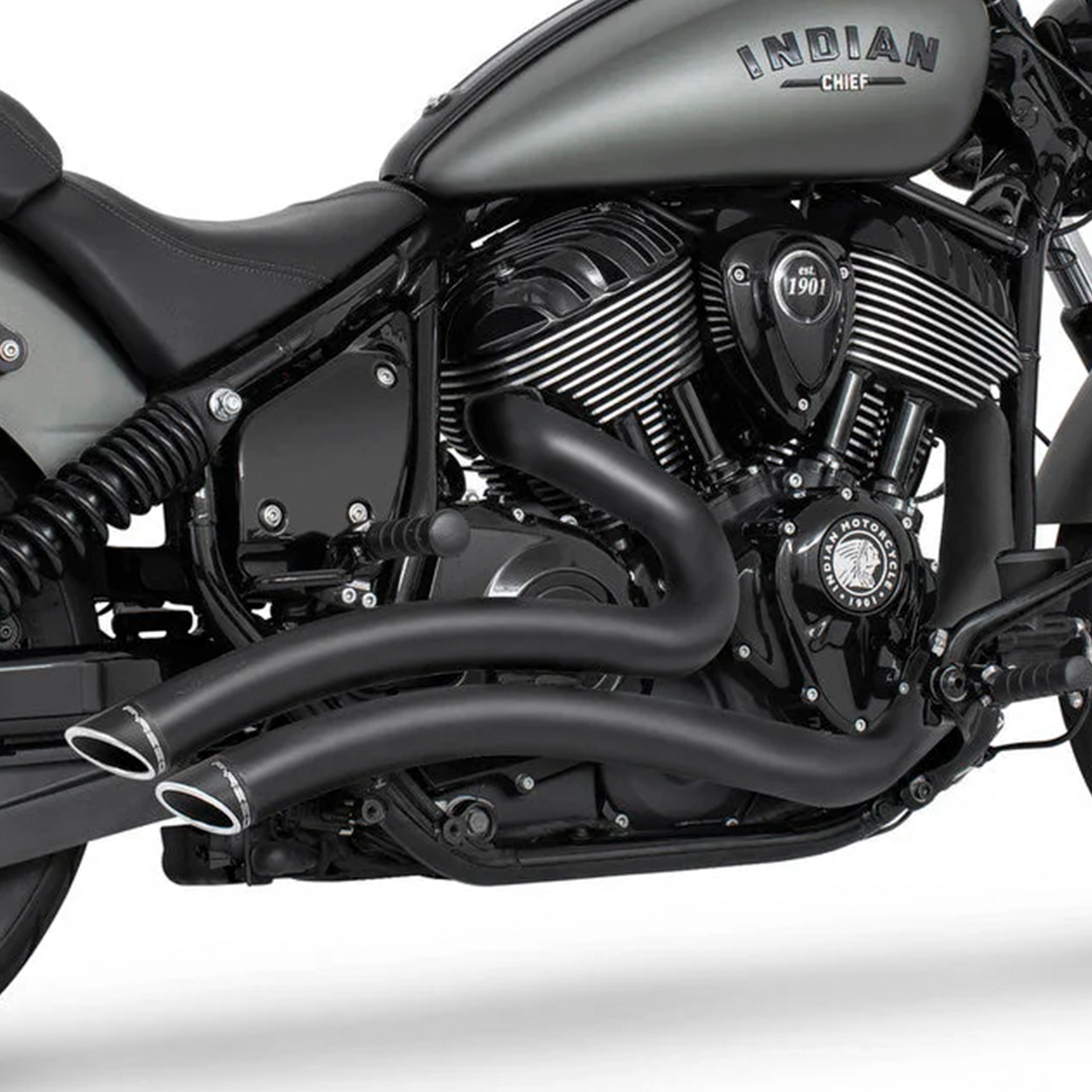 Escape Freedom Performance Sharp Curve Radius Negro para Indian '21-'24 Chief / Sport / Bobber / Super (Sistema Completo)