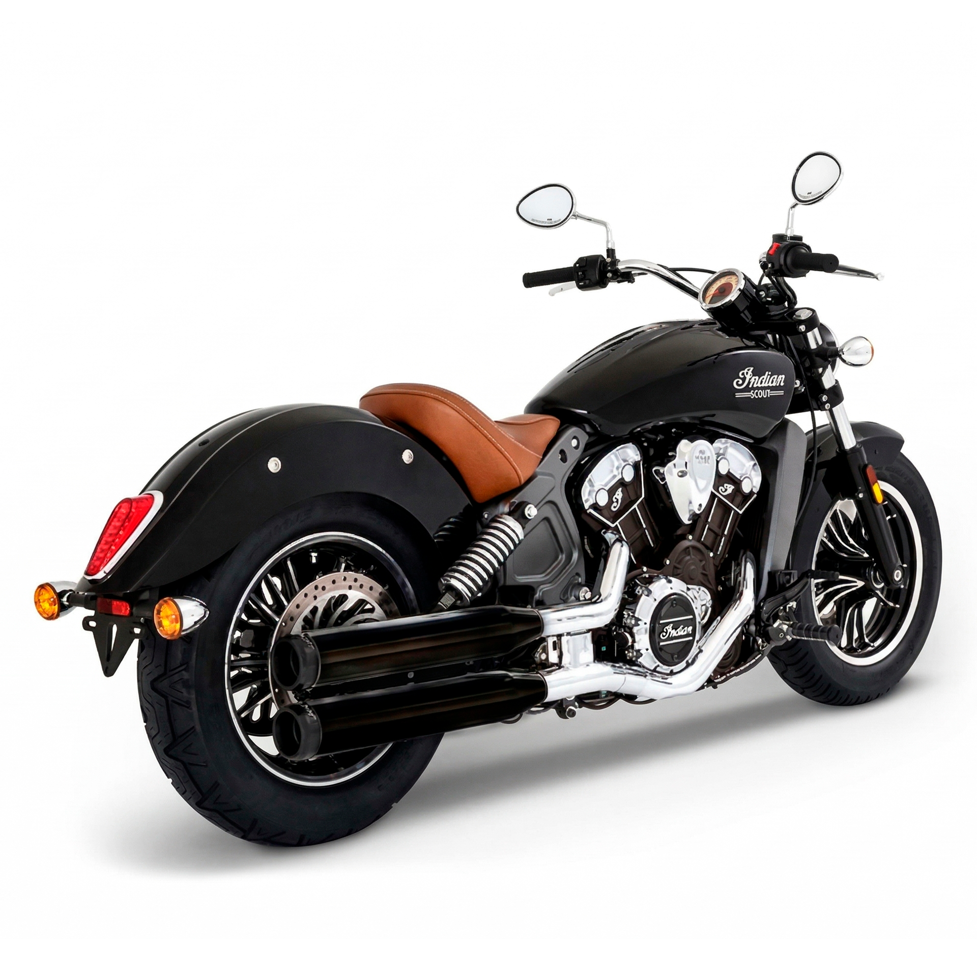 Escape Rinehart Racing 3.5″ Slip Ons Negro para Indian '15-'24 Scout (Colas)