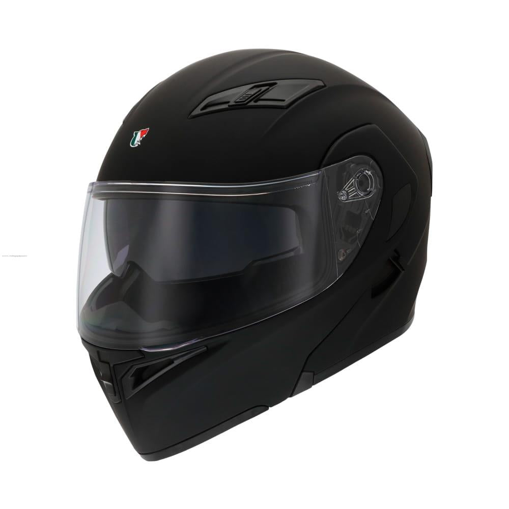 Casco Abatible R7 Racing Unscarred LED DOT Negro Mate