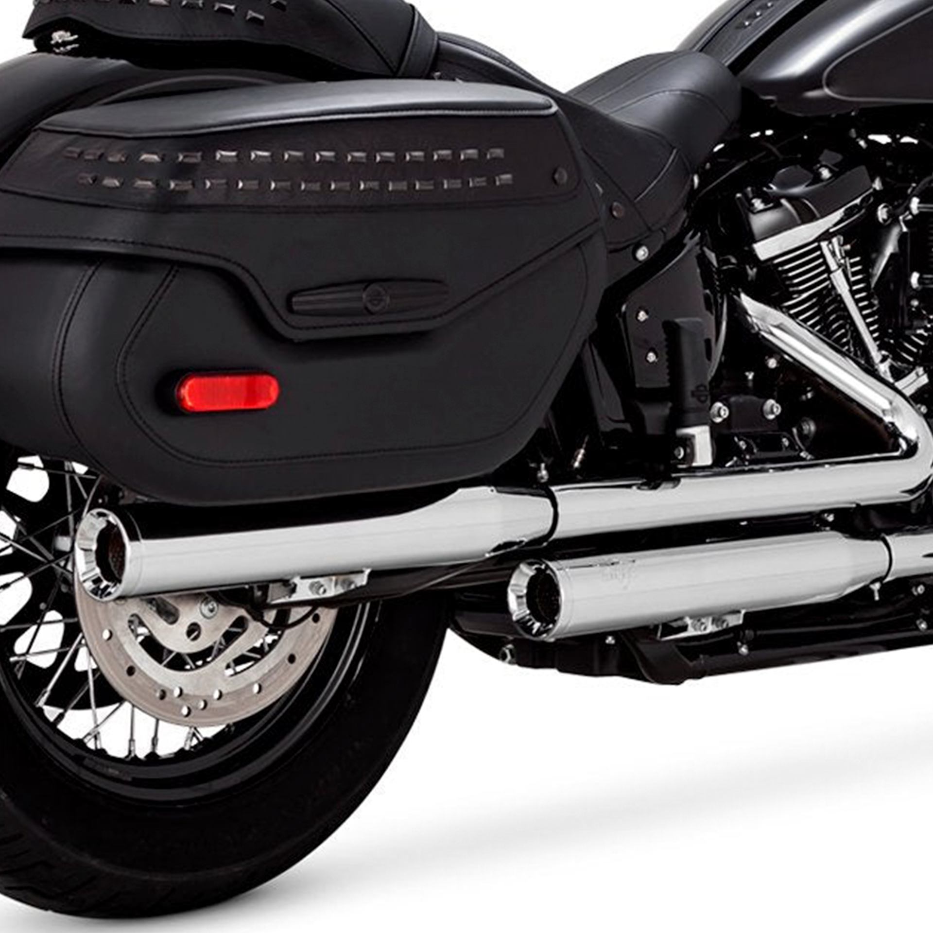 Escape Vance & Hines Eliminator 300 Slip Ons Cromo para Harley Davidson '18-'24 Softail Heritage Classic / Deluxe (Colas)