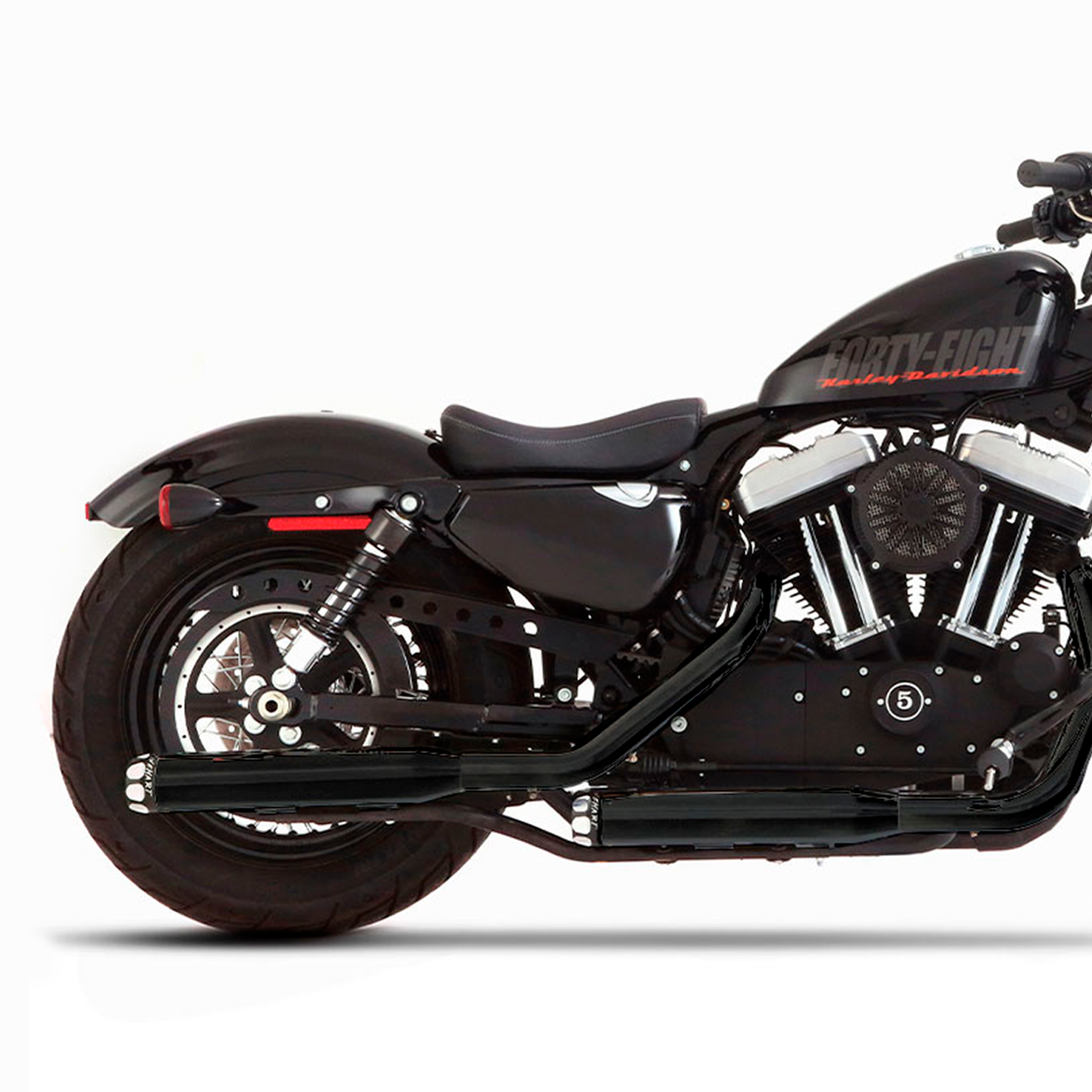 Escape Rinehart Racing 3″ Slip Ons Negro para Harley Davidson '14-'21 Sportster (Colas)