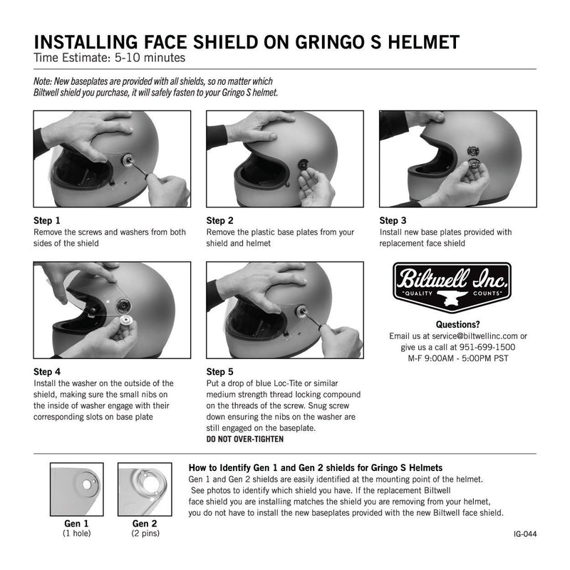 Biltwell Repuesto de Kit de Bisagras para Helmet Shield Gen 1