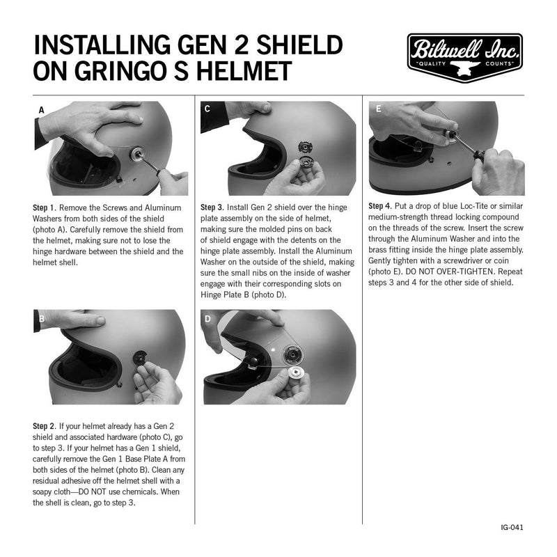 Biltwell Repuesto de Kit de Bisagras para Helmet Shield Gen 2