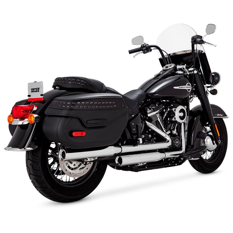 Escape Vance & Hines Eliminator 300 Slip Ons Cromo para Harley Davidson '18-'24 Softail Heritage Classic / Deluxe (Colas)