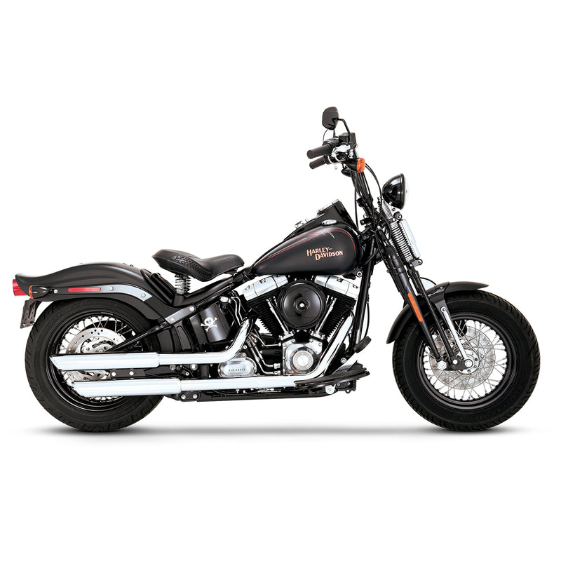 Escape Vance & Hines Twin Slash 3" Slip Ons Cromo para Harley Davidson '07-'17 Softail Deluxe / Slim / Cross Bones (Colas)