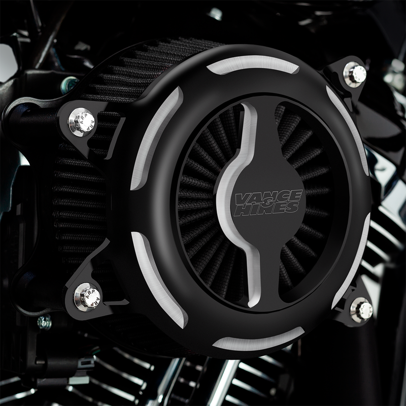 Filtro de Aire Vance & Hines VO2 Blade Negro Contraste para Harley Davidson '17-'24 Touring / '17-'24 Tri Glide / '18-'24 Softail