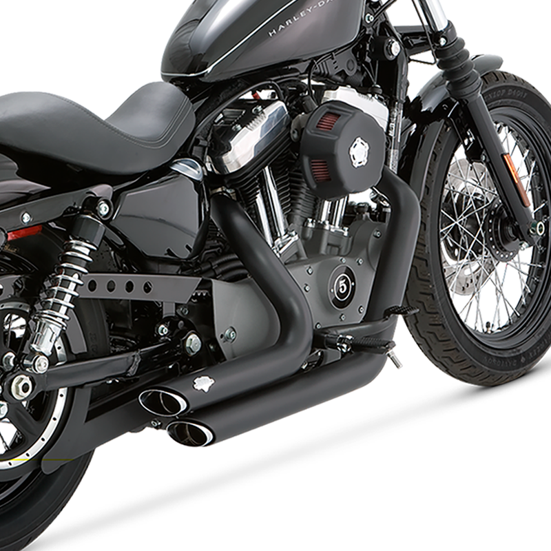 Escapes Vance & Hines Shortshots Staggered Black Para Motocicletas Harley Davidson '04-'13 Sportster (Sistema Completo)