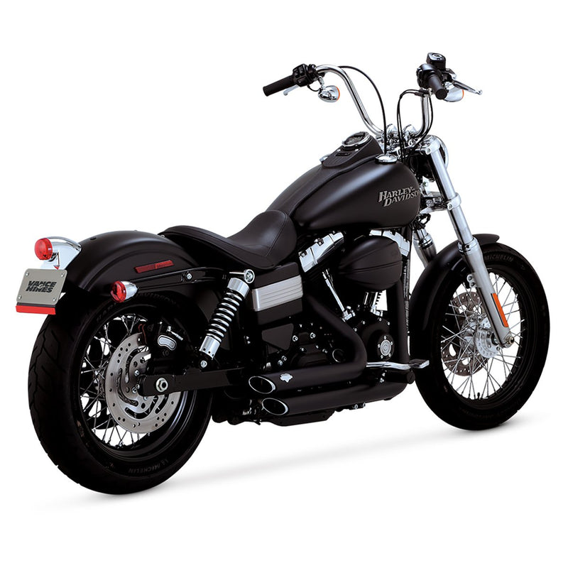 Escapes Vance & Hines Shortshots Staggered Black Para Motocicletas Harley Davidson '12-'17 Dyna (Sistema Completo)