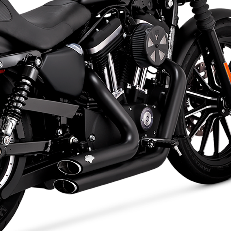 Escapes Vance & Hines Shortshots Staggered Black Para Motocicletas Harley Davidson '14-'21 Sportster (Sistema Completo)
