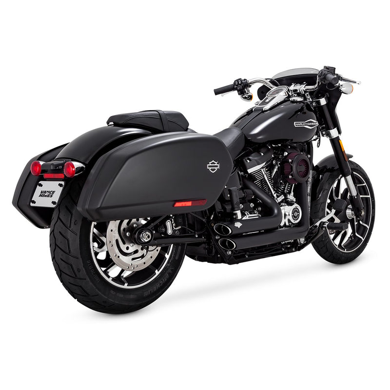 Escapes Vance & Hines Shortshots Staggered Black Para Motocicletas Harley Davidson '18-'23 Softail (Sistema Completo)