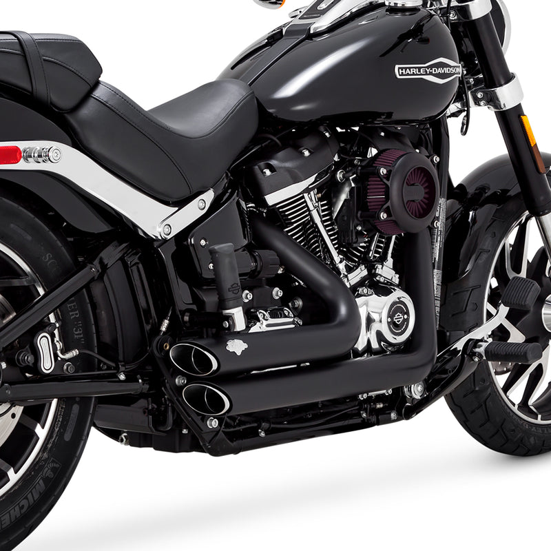 Escapes Vance & Hines Shortshots Staggered Black Para Motocicletas Harley Davidson '18-'23 Softail (Sistema Completo)